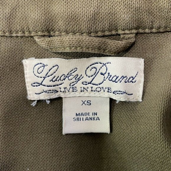 Lucky Brand Jacket Womens XS Army Green Zip Up Snap Button Pockets Stretch - Picture 9 of 11